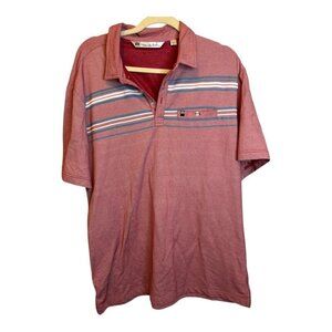 Travis Mathew‎ Shirt Men's Size XL Golf Polo Stripes Red